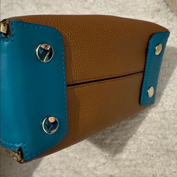 BNWT Michael Kors Tan Brown and Teal Mercer Leather Bag - Picture 6 of 7